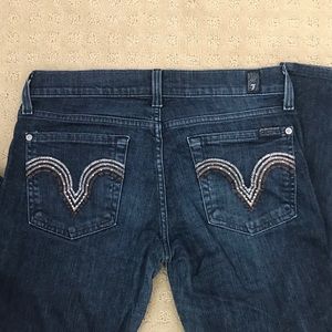 7 for all mankind straight leg dark wash jeans